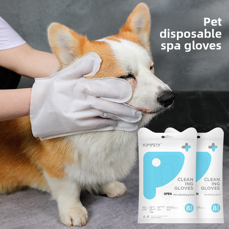 Disposable Pet Cleaning Gloves โ Dog & Cat Bath Wipes, Deodorizing, Grooming & Massage Mitts