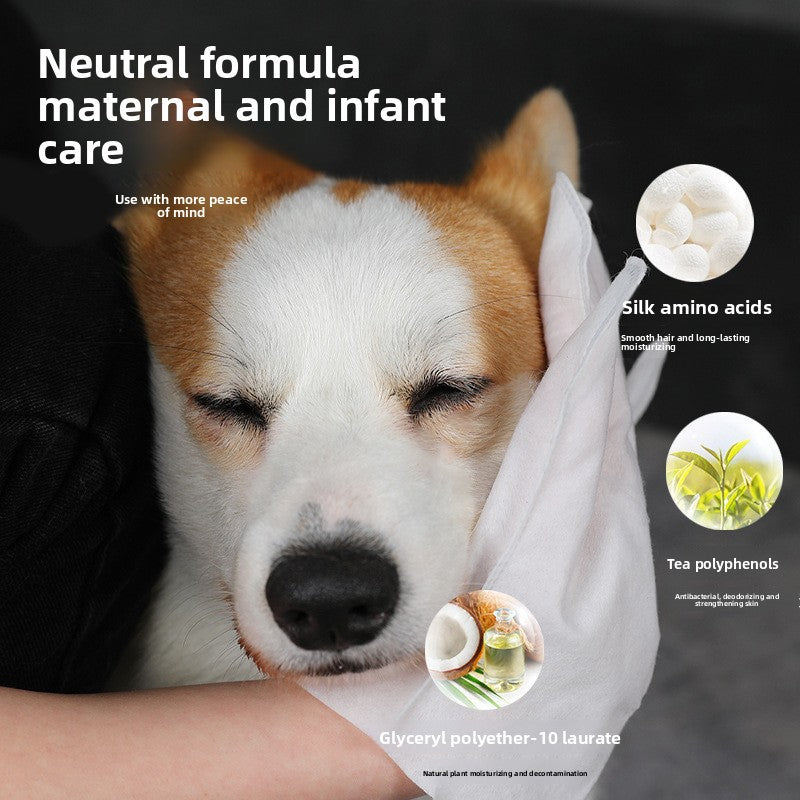 Disposable Pet Cleaning Gloves โ Dog & Cat Bath Wipes, Deodorizing, Grooming & Massage Mitts