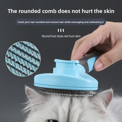 Self-Cleaning Pet Grooming Brush 🐾 – Cat & Dog Hair Removal Comb, Gentle Deshedding Tool for Long & Short Hair
